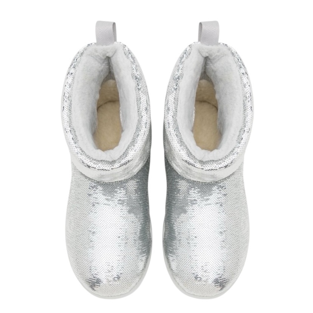 UGG Classic Min Mirror Ball Silver Boots! Retail $190 - Picture 2 of 10